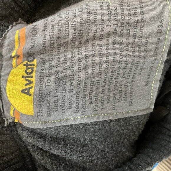 Aviator Nation Logo Celsius High Rise Jogger Sweatpants Charcoal Size S - Picture 8 of 9